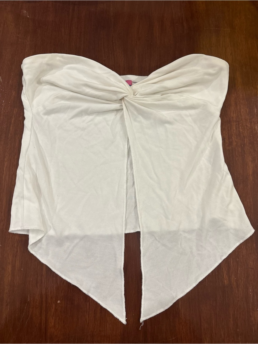 Edikted White Twist Front Strapless Crop Top
